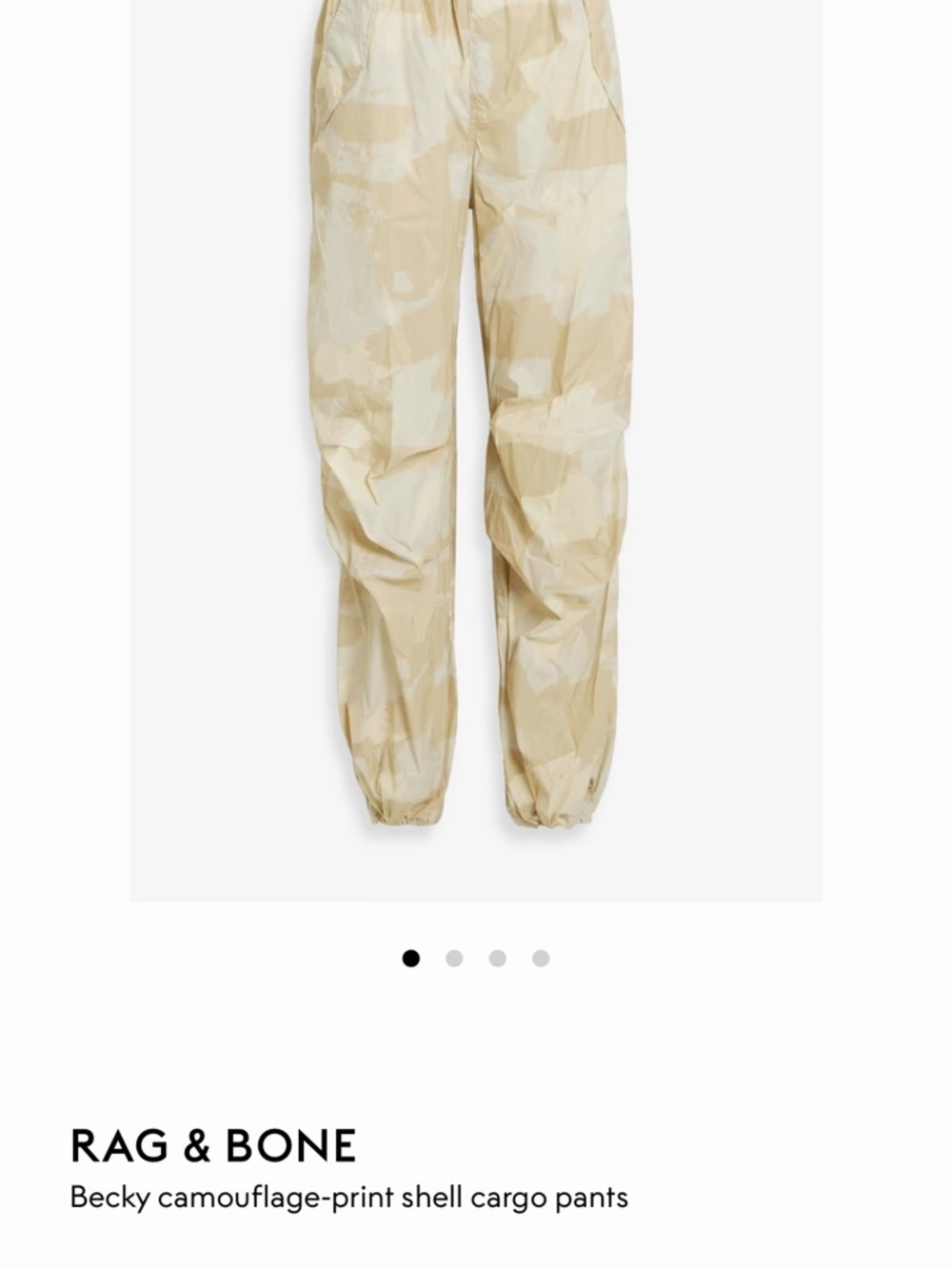 Rag & Bone Becky Camo Cargo Pants Beige Cream Lightweight Utility XS